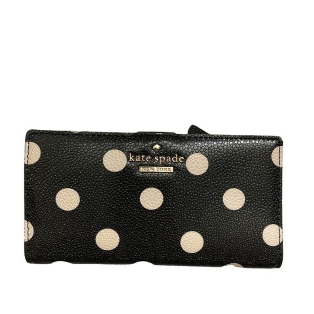 Kate spade black polka dot wallet